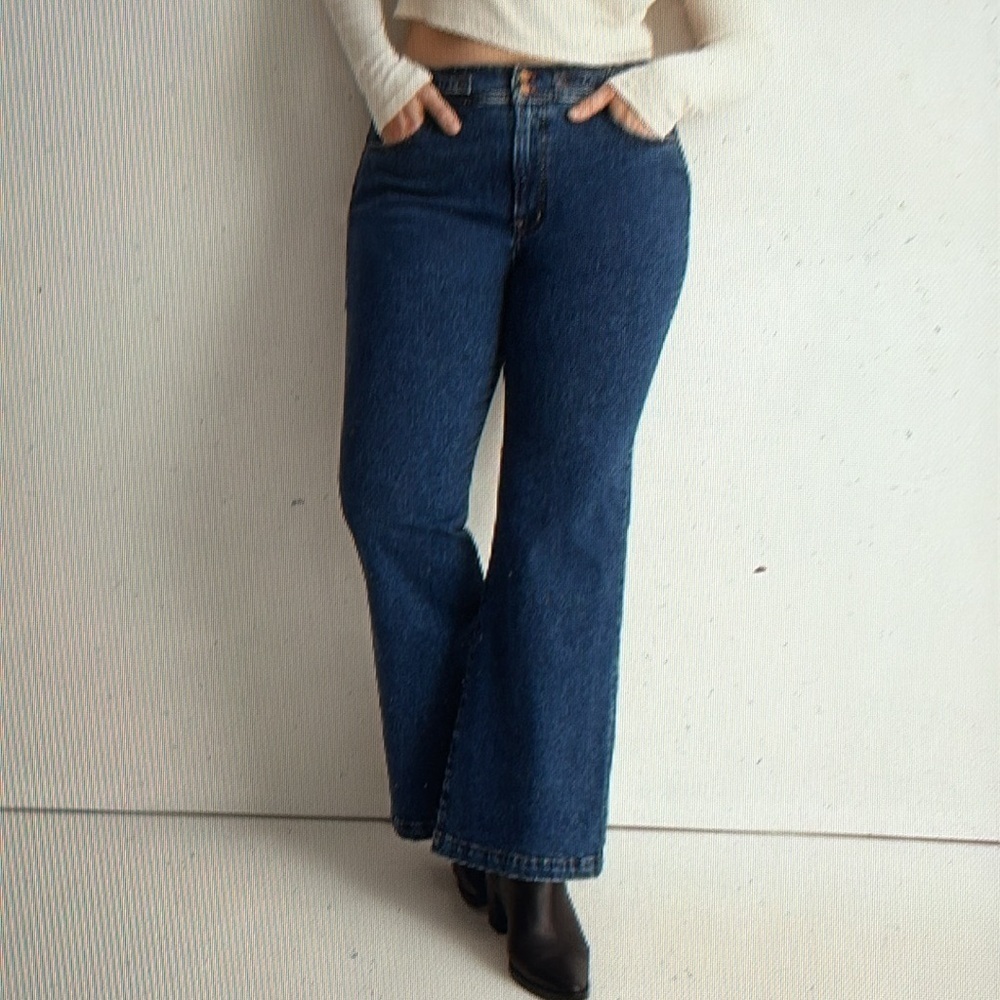 Madewell The Perfect Vintage Flare Jeans in Bright Dark Indigo Wash 32